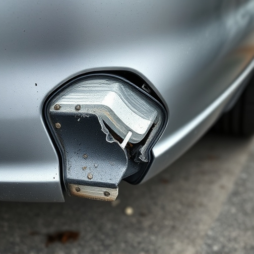 damaged car bumper