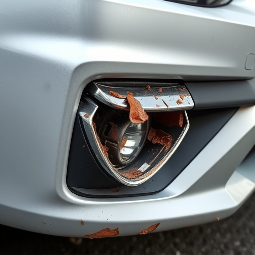 damaged car bumper
