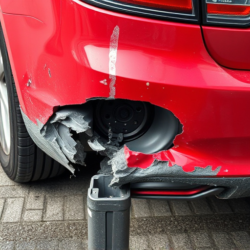 damaged car bumper