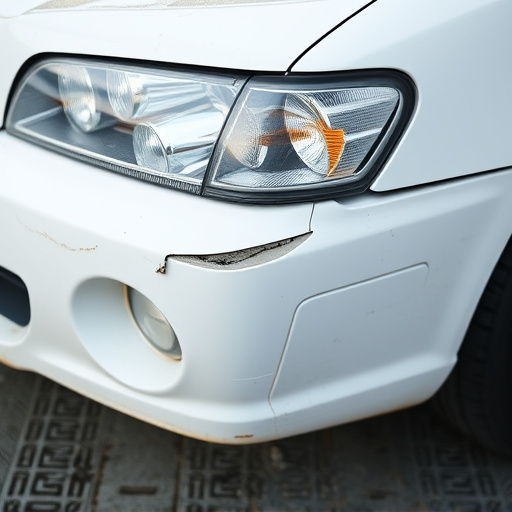 damaged car bumper