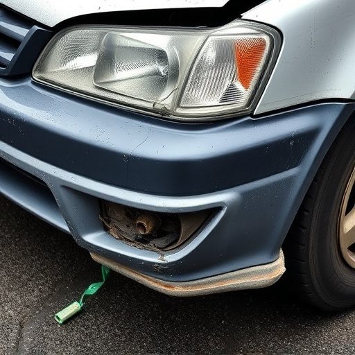 damaged car bumper