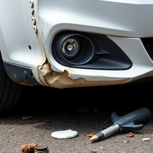 damaged car bumper
