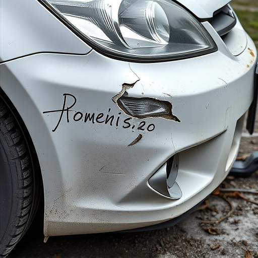 damaged car bumper
