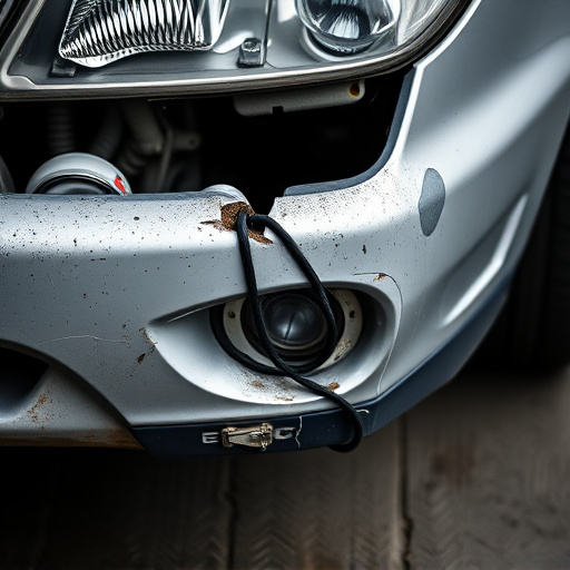 damaged car bumper