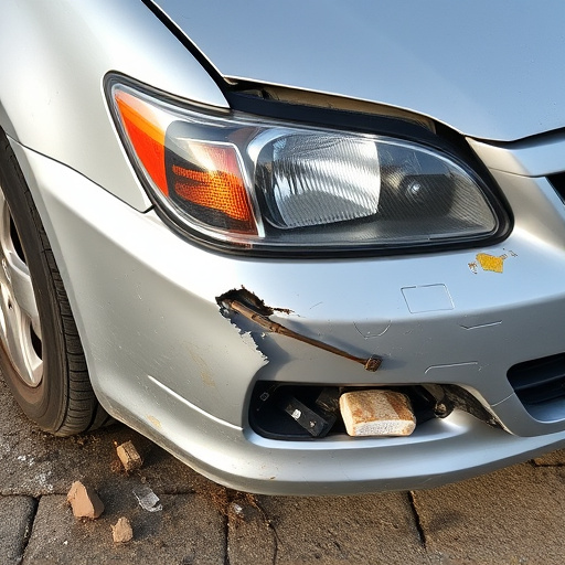damaged car bumper