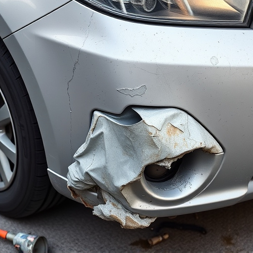 damaged car bumper