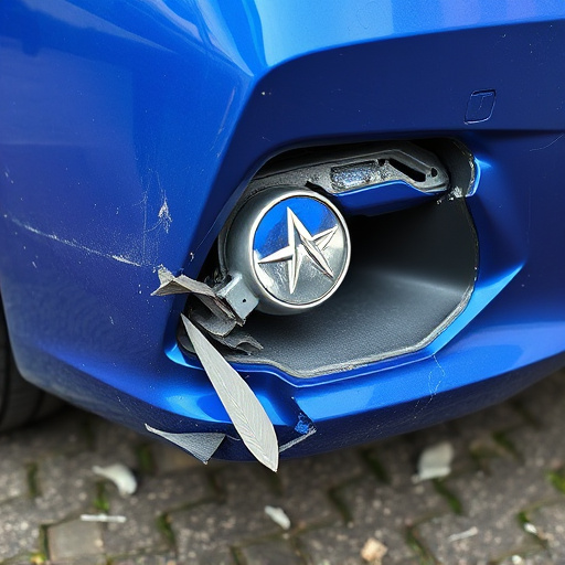damaged car bumper