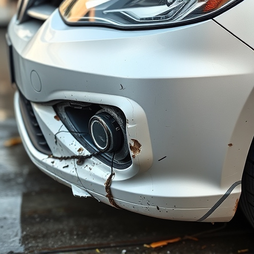 damaged car bumper
