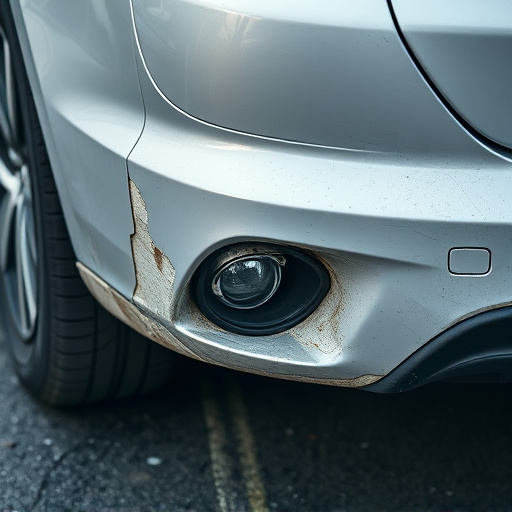 damaged car bumper