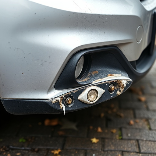 damaged car bumper
