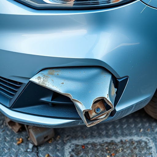 damaged car bumper