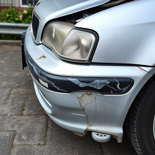 damaged car bumper