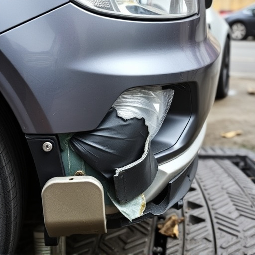 damaged car bumper