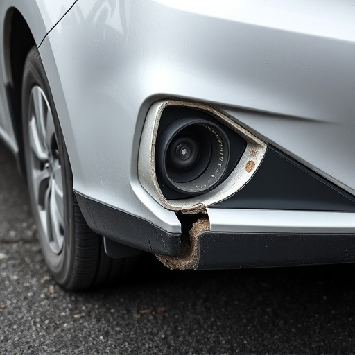 damaged car bumper