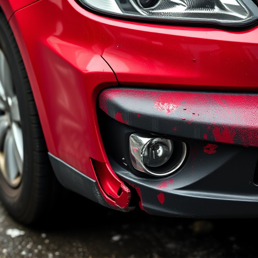 damaged car bumper