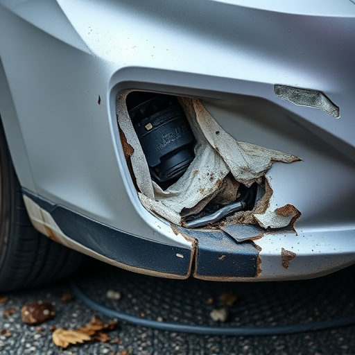 damaged car bumper