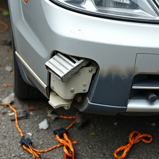 damaged car bumper