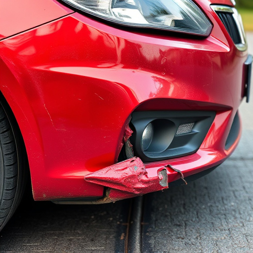 damaged car bumper
