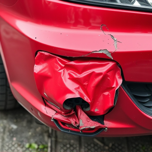 damaged car bumper
