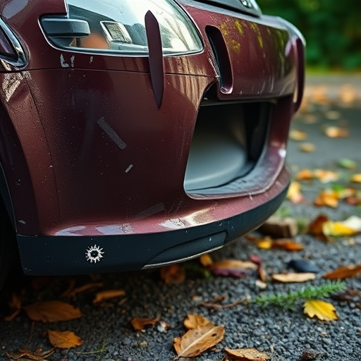 damaged car bumper