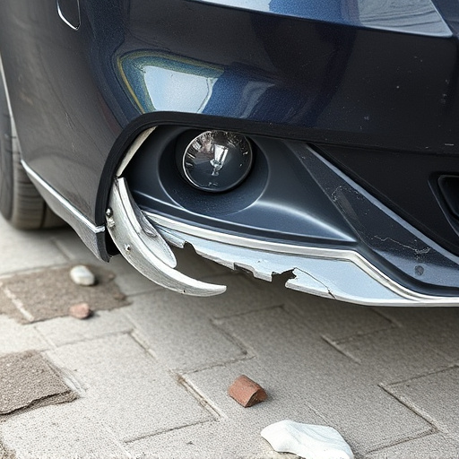 damaged car bumper