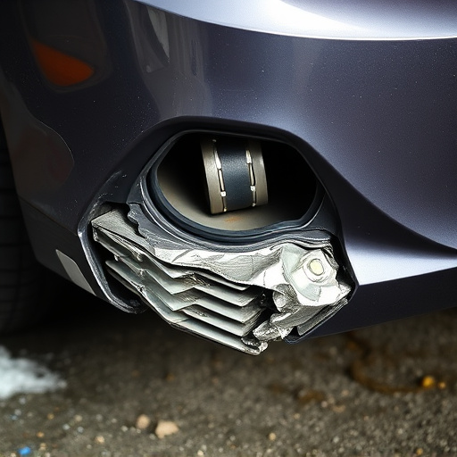damaged car bumper