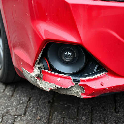 damaged car bumper