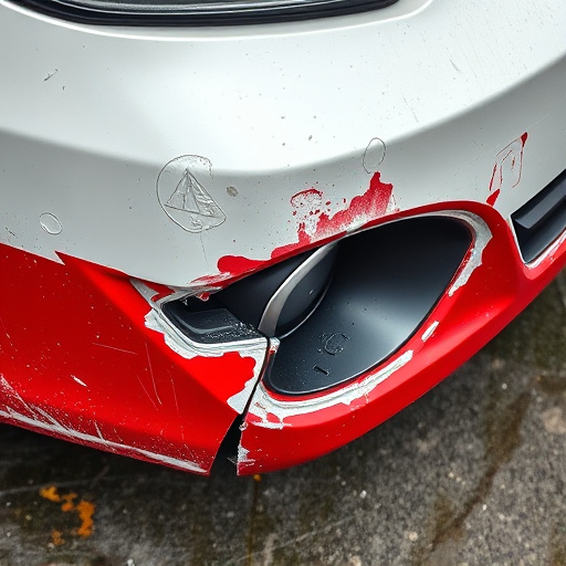 damaged car bumper