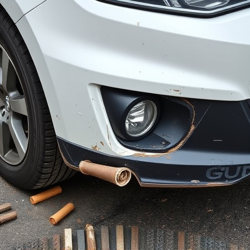 damaged car bumper