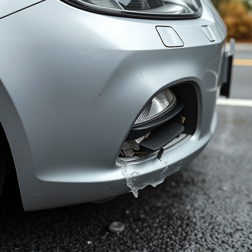 damaged car bumper