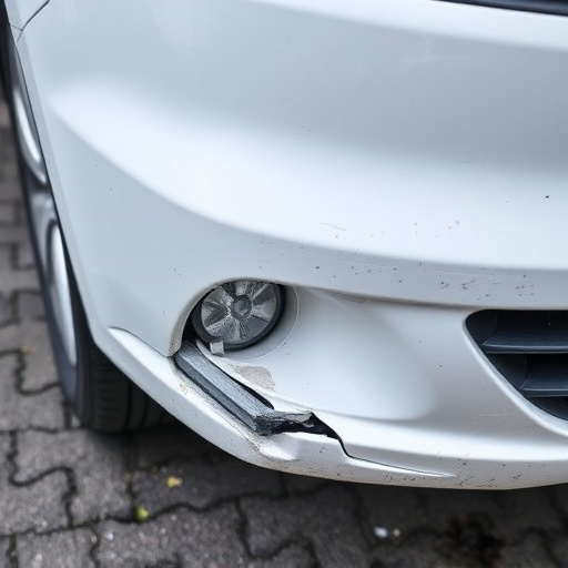 damaged car bumper