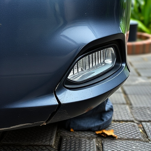 damaged car bumper