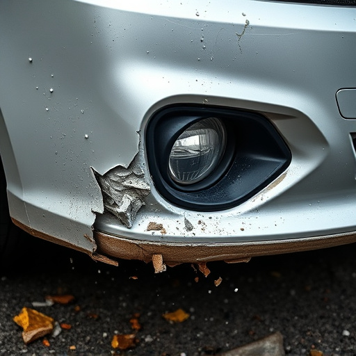 damaged car bumper