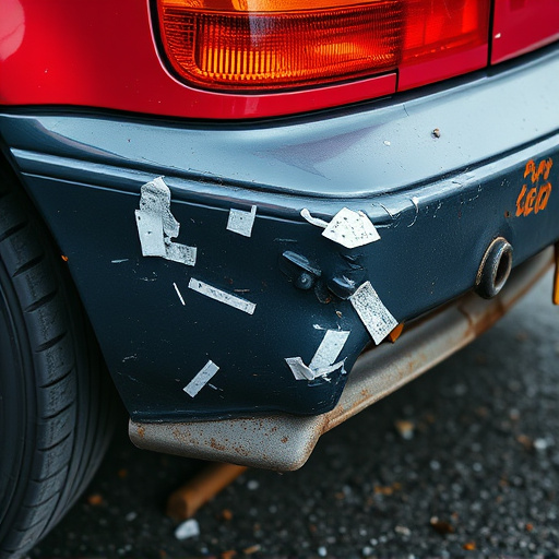 damaged car bumper