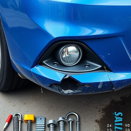 damaged car bumper