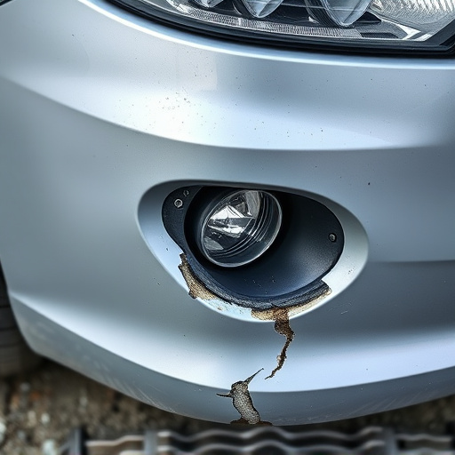damaged car bumper