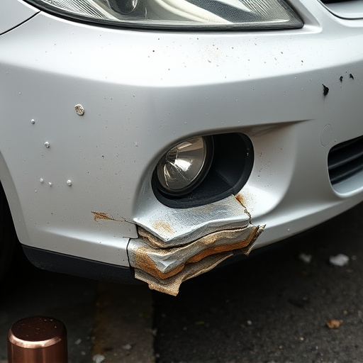 damaged car bumper