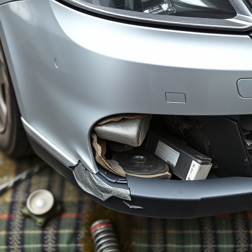 damaged car bumper