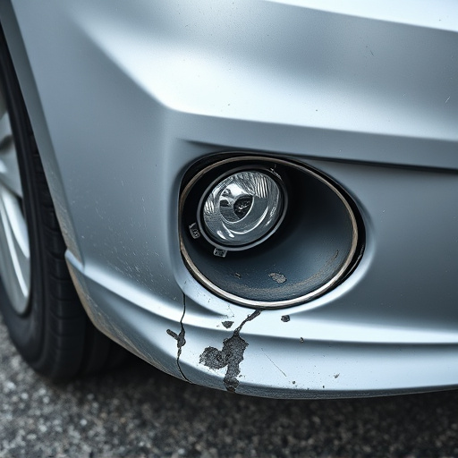 damaged car bumper