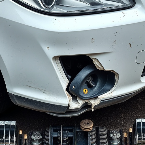 damaged car bumper