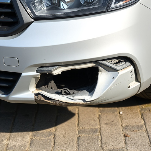 damaged car bumper