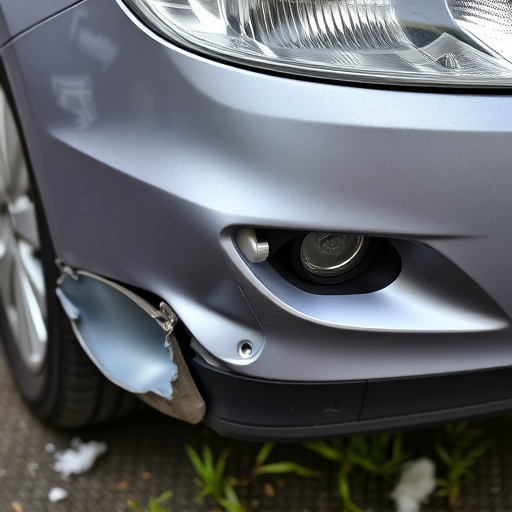 damaged car bumper