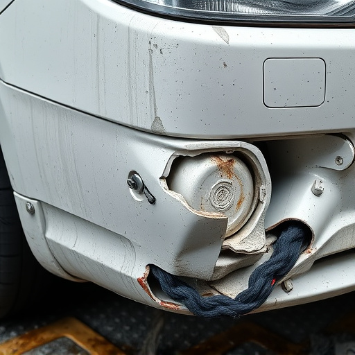 damaged car bumper
