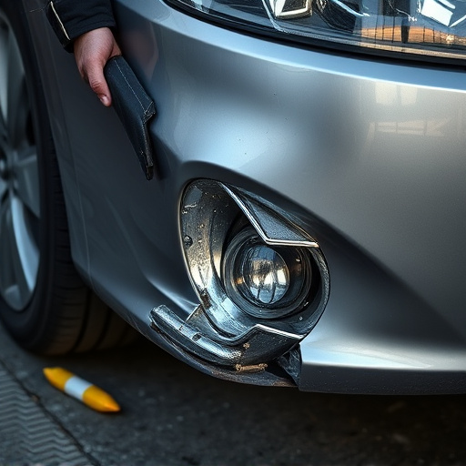 damaged car bumper