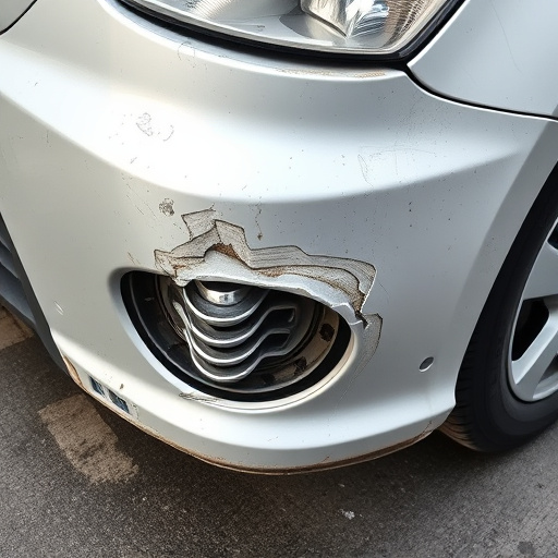 damaged car bumper