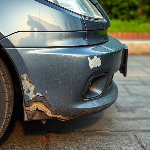 damaged car bumper