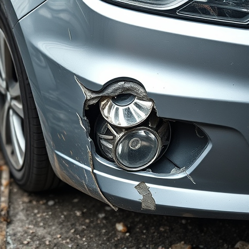 damaged car bumper