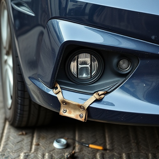 damaged car bumper
