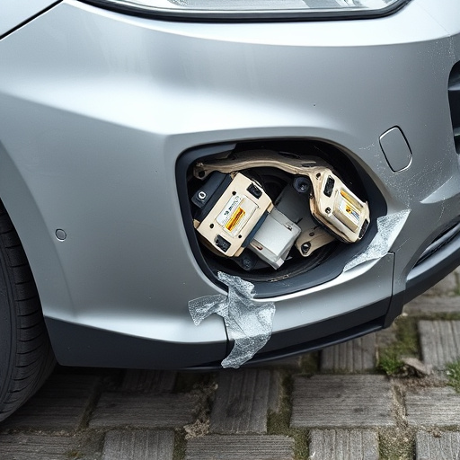 damaged car bumper