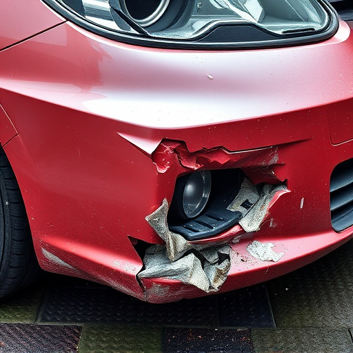 damaged car bumper